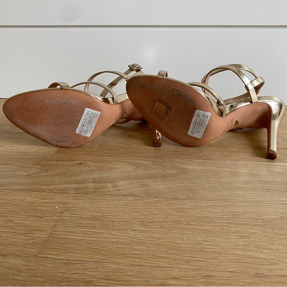Schutz Gold Strappy Ilara Heels Size 7.5 - Picture 4 of 4